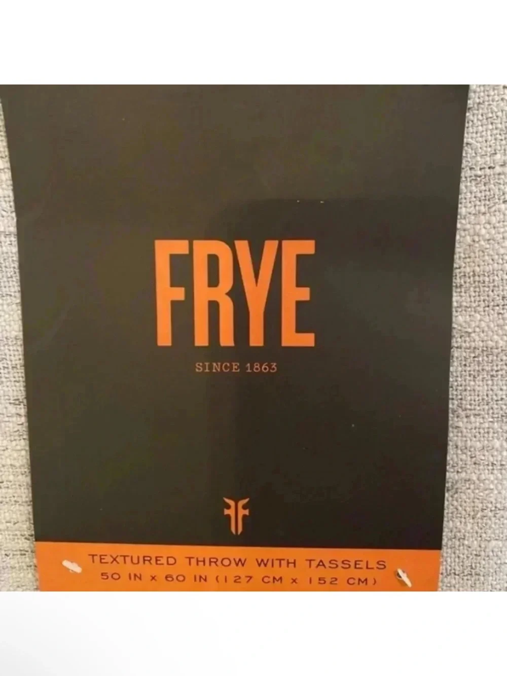 Frye Textured Throw Blanket With Tassels Gray 50 X 60 NWT Home Decor